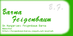 barna feigenbaum business card